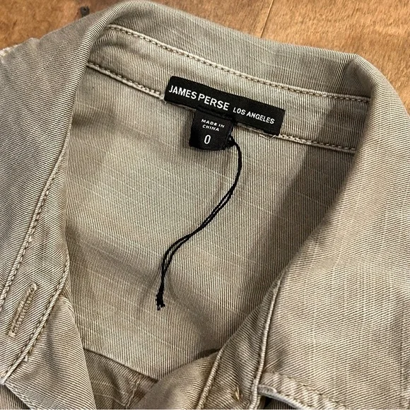 James Perse tan long sleeve button front jogger style jumpsuit XS - Picture 5 of 8